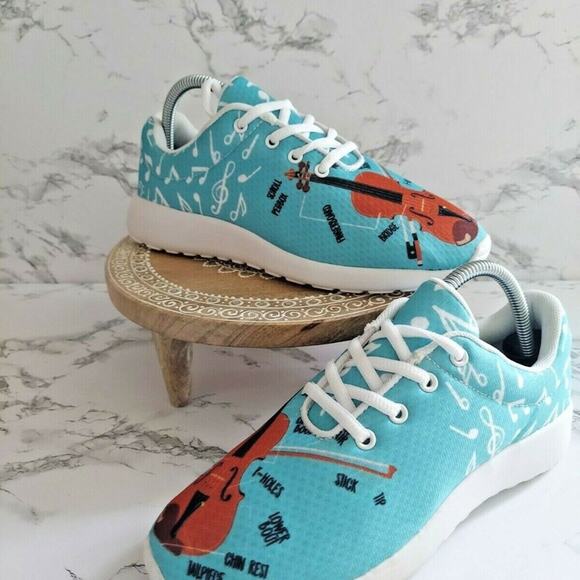 Groove Bags Shoes - Groove Bags Womens Blue Sneaker w Violin Shoes Size US 7 W
